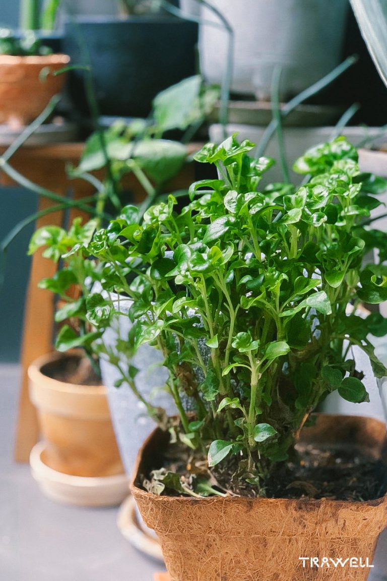 watercress planted in a brown plant pot