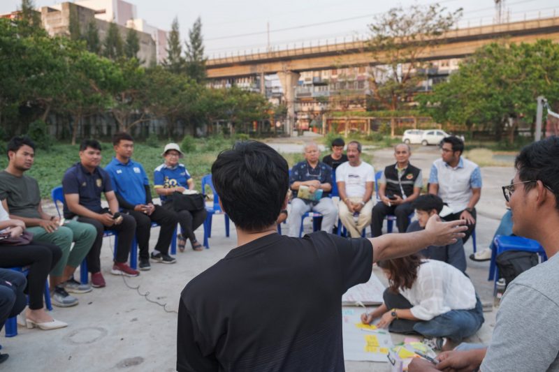 บรรยากาศทำกระบวนการชุมชนข้างเส ฝั่งธนบุรีของทีมยังธน